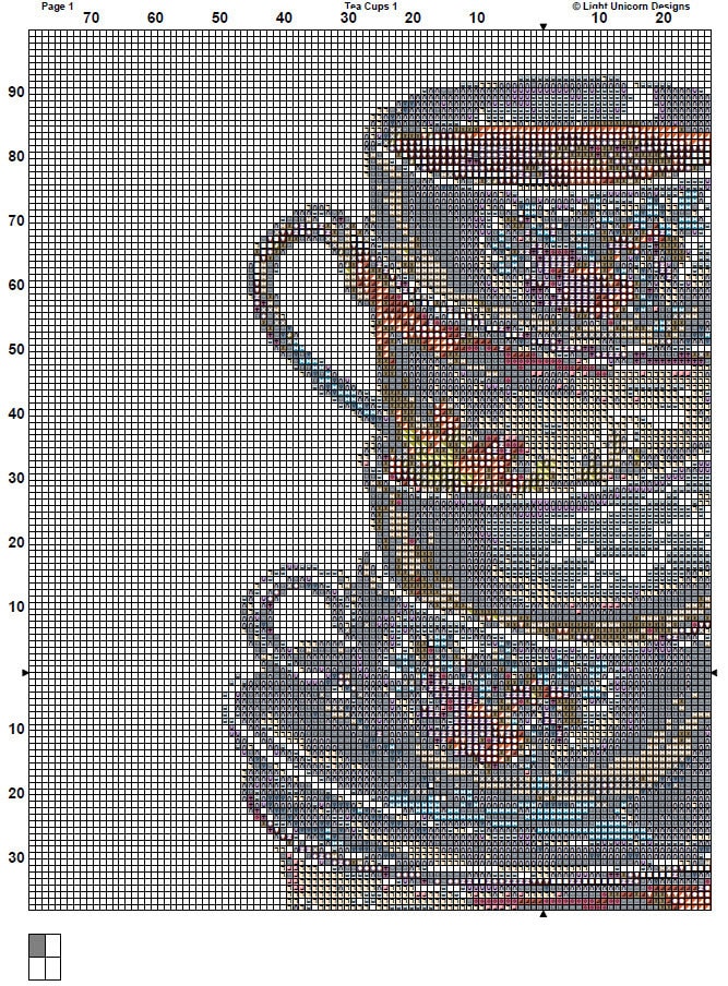 Tea Cups Cross Stitch Pattern 1 Instant PDF Download - Tea Watercolor ...