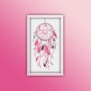 Dreamcatcher Cross Stitch Pattern 1 Instant PDF Download - Dream Catcher Watercolor Cross Stitch Pattern