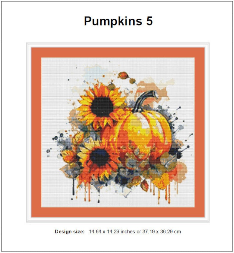 Pumpkins Cross Stitch Pattern 5 Instant PDF Download - Autumn ...
