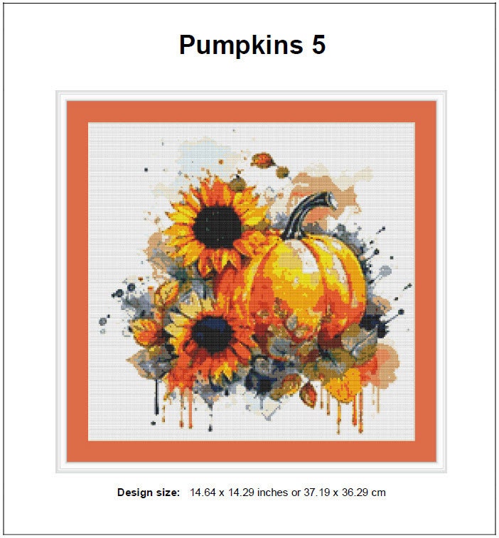 Pumpkins Cross Stitch Pattern 5 Instant PDF Download - Autumn ...