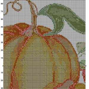 Pumpkin Cross Stitch Pattern 1 Instant PDF Download - Autumn Watercolor ...
