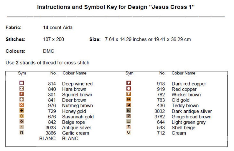 Jesus Cross Cross Stitch Pattern 1 Instant PDF Download | Christianity Watercolor Cross Stitch Pattern | Wooden Cross Stitch Pattern | image 3