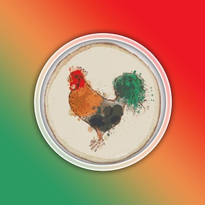 Farm Chicken Cross Stitch Pattern 1 Instant PDF Download - Rooster Watercolor Cross Stitch Pattern - Bird Cross Stitch Pattern