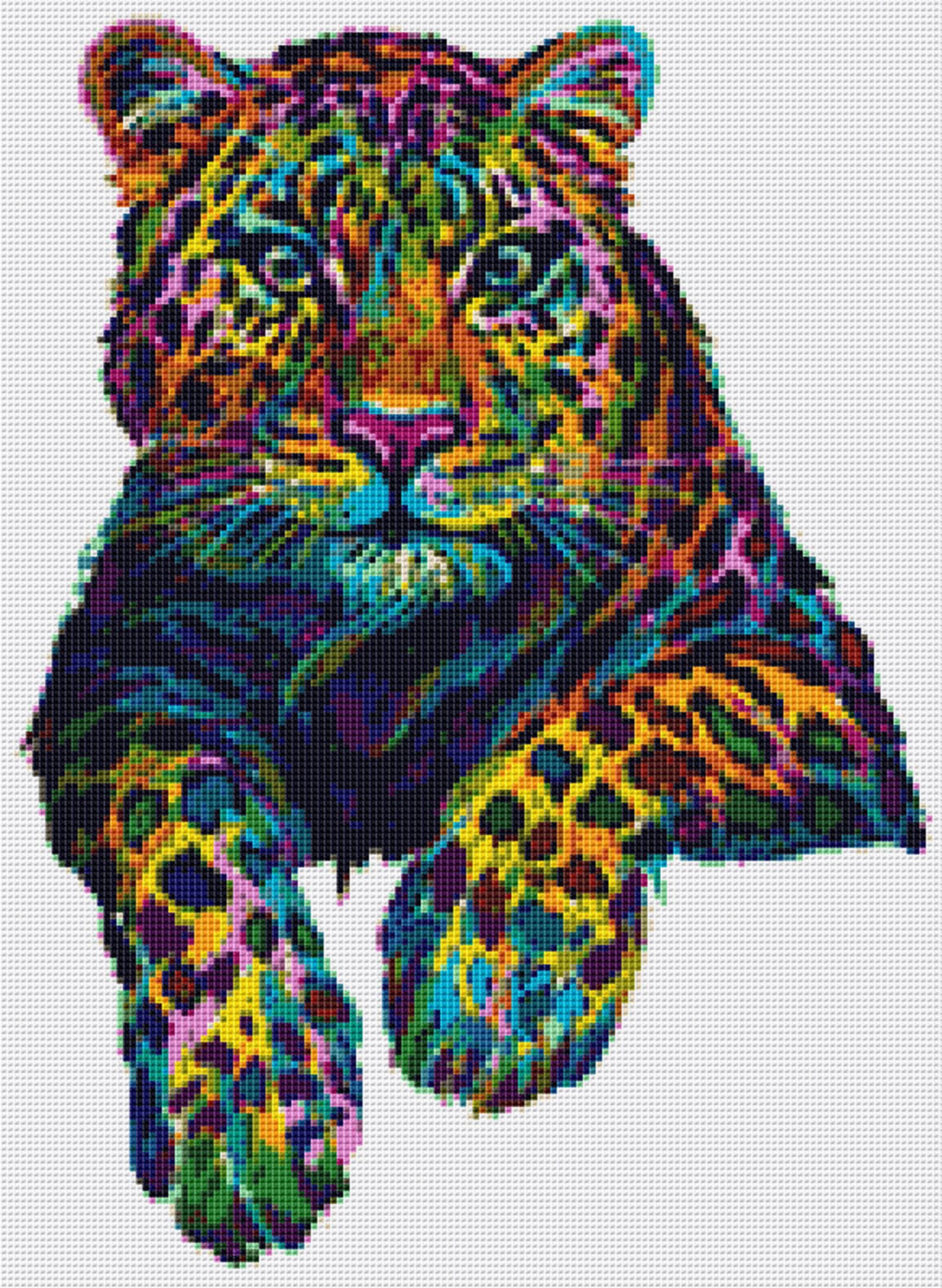 Leopard Cross Stitch Pattern 8 Instant PDF Download Rainbow Etsy