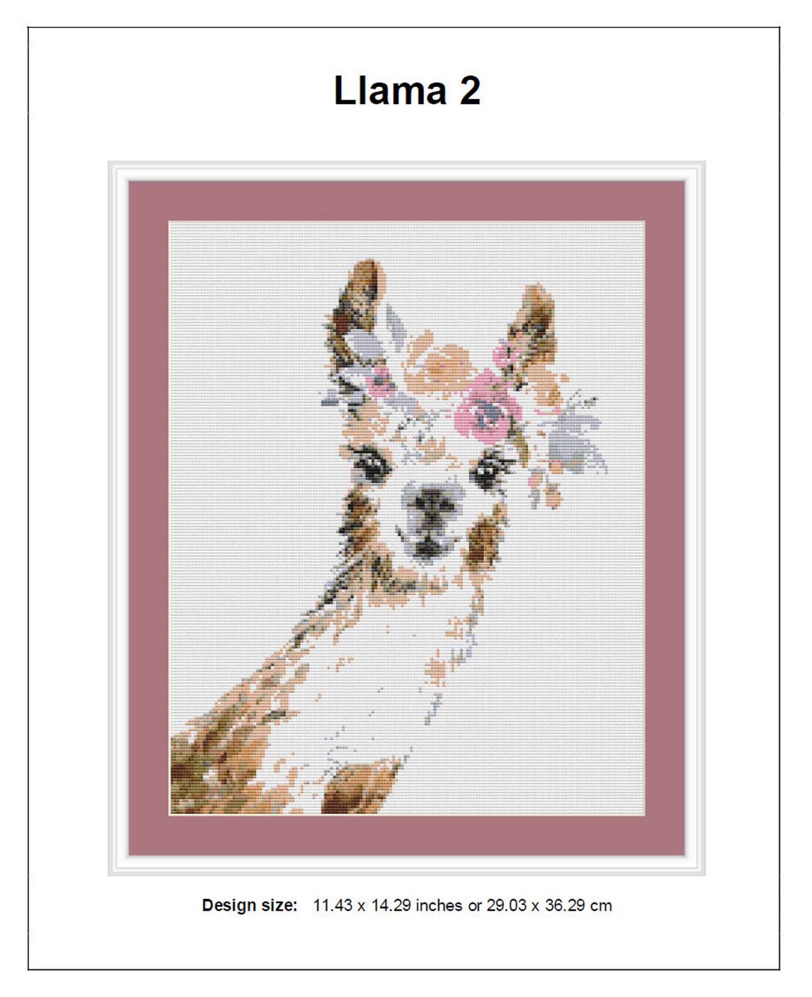 Llama Cross Stitch Pattern 2 Instant PDF Download Llama Etsy