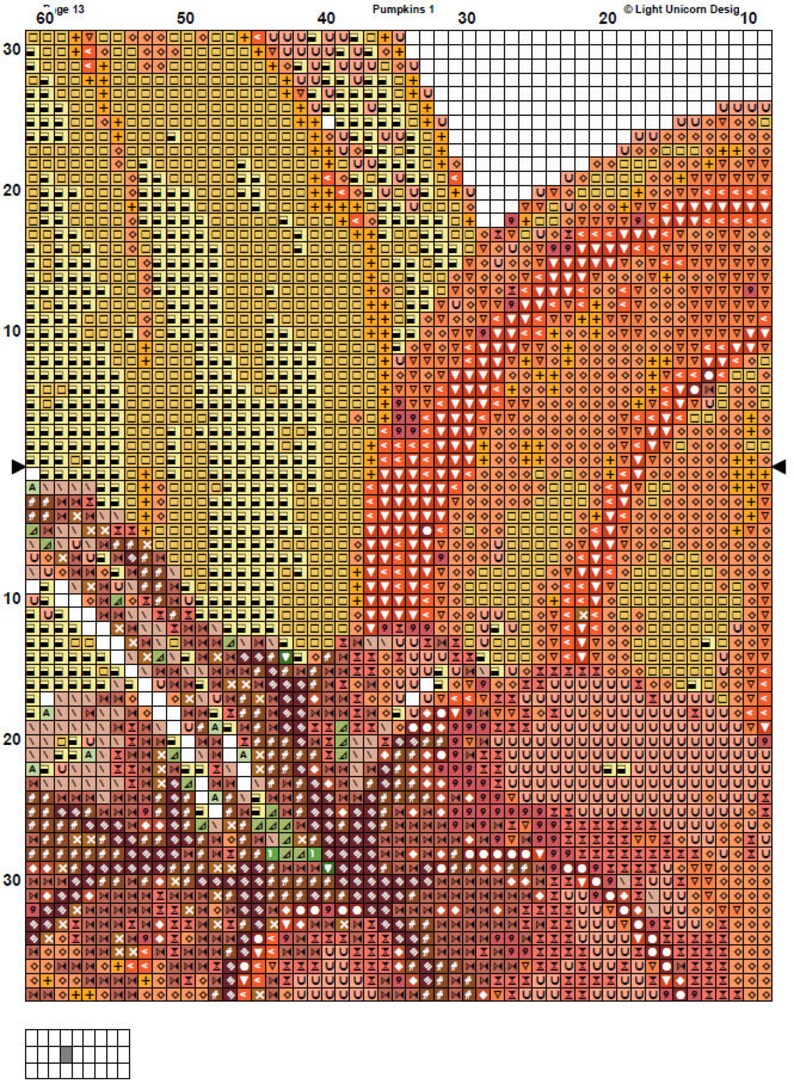 Pumpkins Cross Stitch Pattern 1 Instant PDF Download - Autumn ...