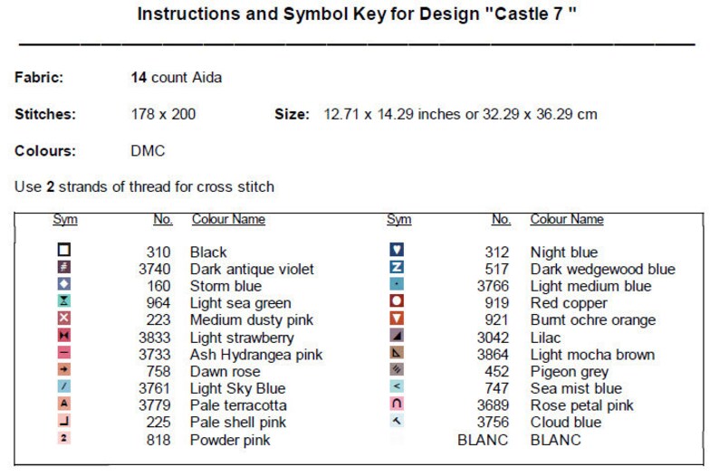 Castle Cross Stitch Pattern 7 Instant PDF Download - Fairy Tale Castle ...