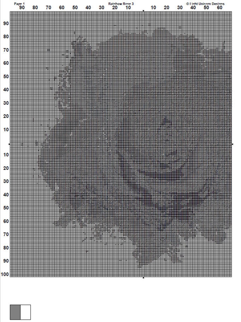 Rainbow Rose Cross Stitch Pattern 3 Instant PDF Download - Single Rose Watercolor Cross Stitch Pattern - Flower Cross Stitch Pattern image 7