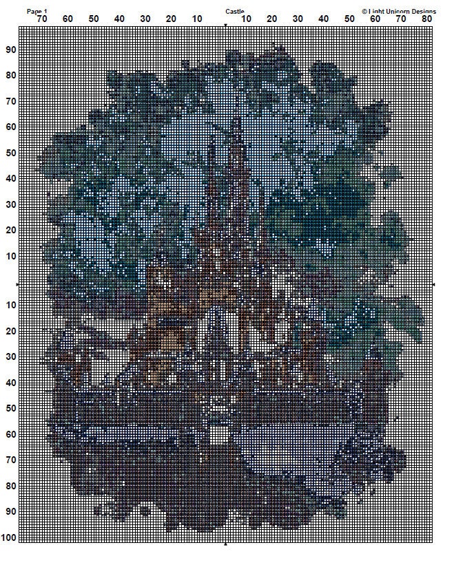 Castle Cross Stitch Pattern 1 Instant PDF Download - Fairy Tale Castle ...