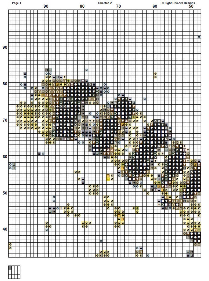 Cheetah Cross Stitch Pattern 2 Instant PDF Download - Cheetah ...