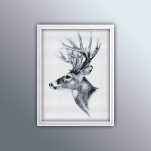 Deer Cross Stitch Pattern 2 Instant PDF Download - Deer Watercolor Cross Stitch Pattern - Animal Cross Stitch Pattern