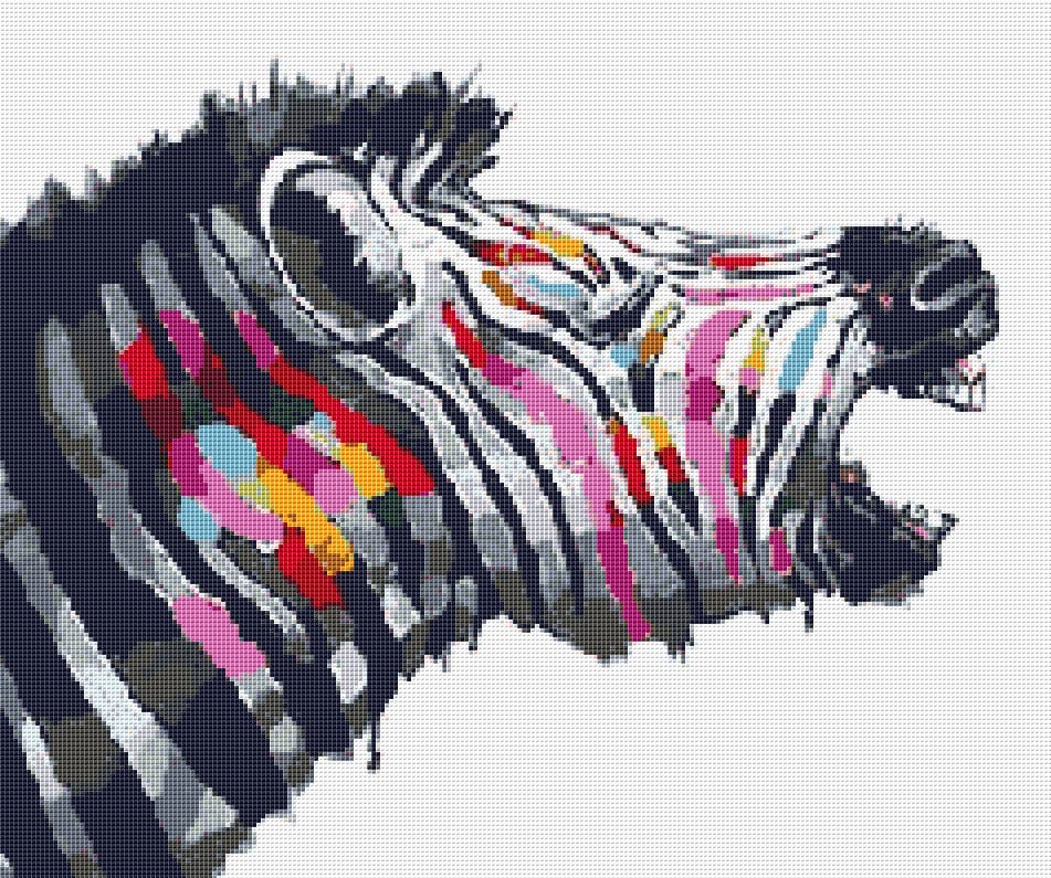 Zebra Cross Stitch Pattern 4 Instant PDF Download Zebra | Etsy