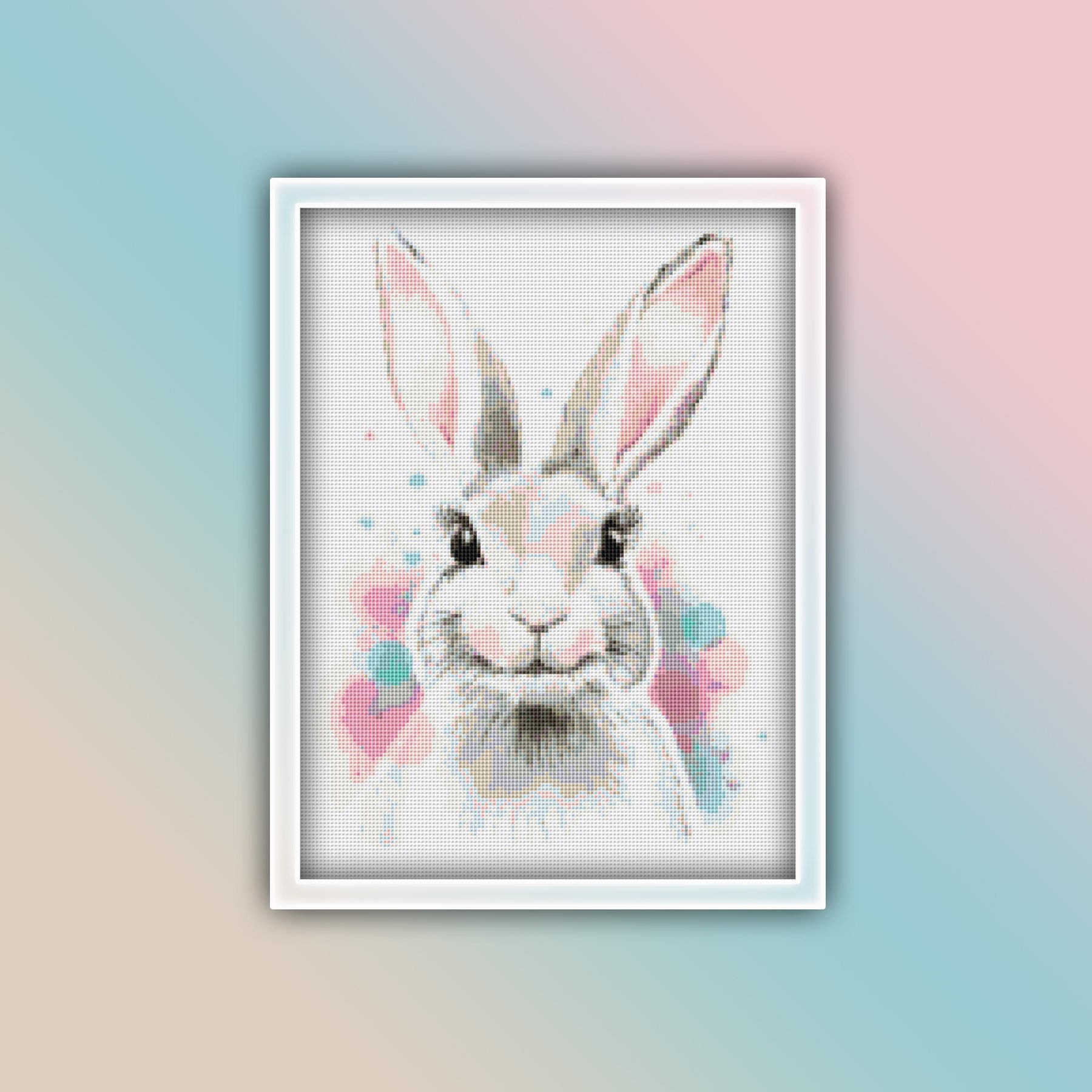 Bunny Cross Stitch Pattern 1 Instant PDF Download - Rabbit Watercolor ...