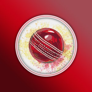Cricket Ball Cross Stitch Pattern 1 Instant Download Instant PDF Download - Cricket Watercolor Cross Stitch Pattern