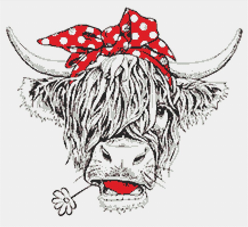 Cow Cross Stitch Pattern 2 Instant PDF Download Cow Etsy