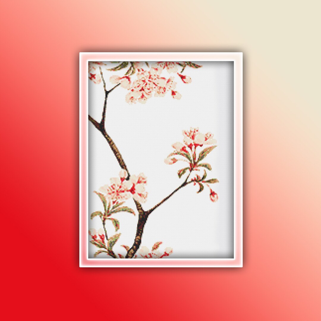 Cherry Blossom Flowers Cross Stitch Pattern 3 Instant PDF Download ...