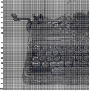 Turquoise Typewriter Cross Stitch Pattern 1 Instant PDF Download ...
