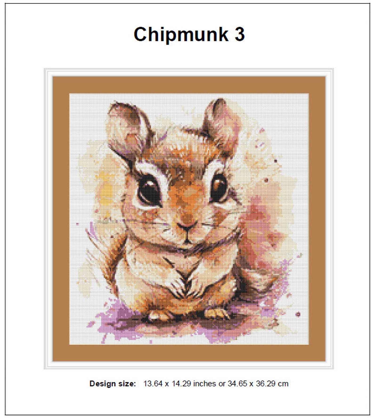 Chipmunk Cross Stitch Pattern 3 Instant PDF Download - Chipmunk ...
