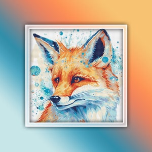 Fox Cross Stitch Pattern 15 Instant PDF Download - Fox Watercolor Cross Stitch Pattern - Woodland Animals Cross Stitch Pattern
