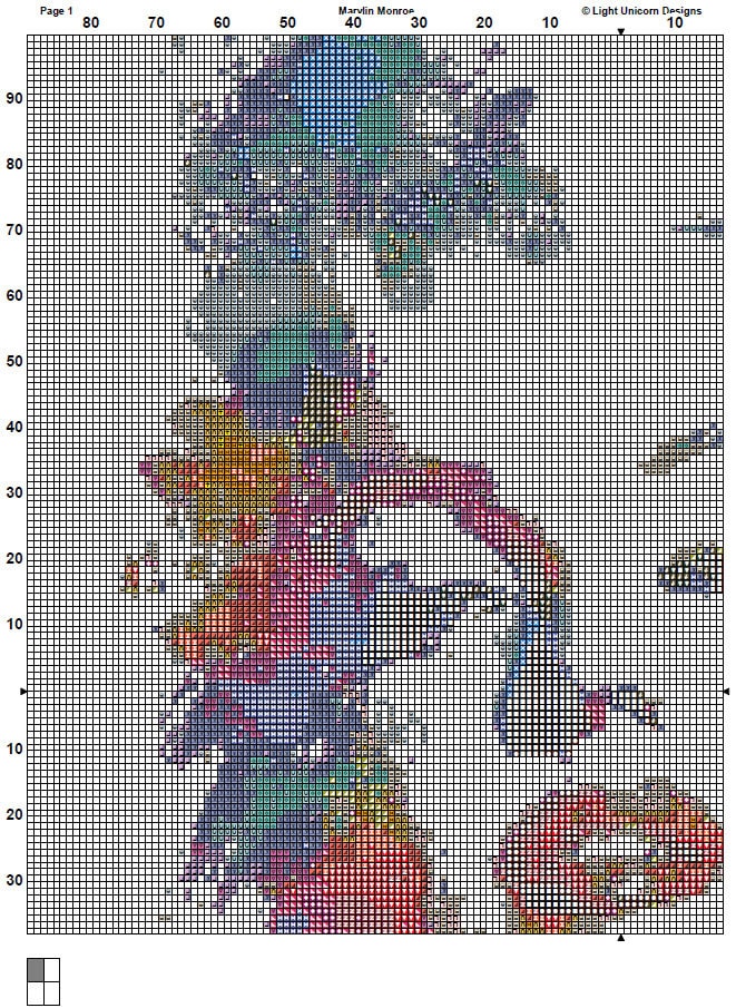 マリリン モンロー クロスステッチ パターン インスタント PDF