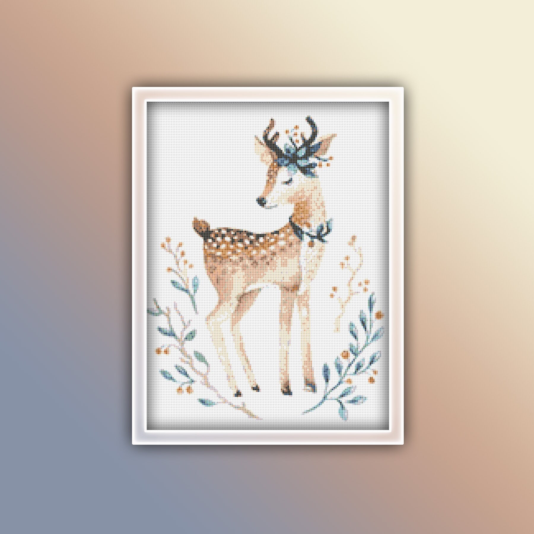 Deer Cross Stitch Pattern 9 Instant PDF Download Deer - Etsy UK