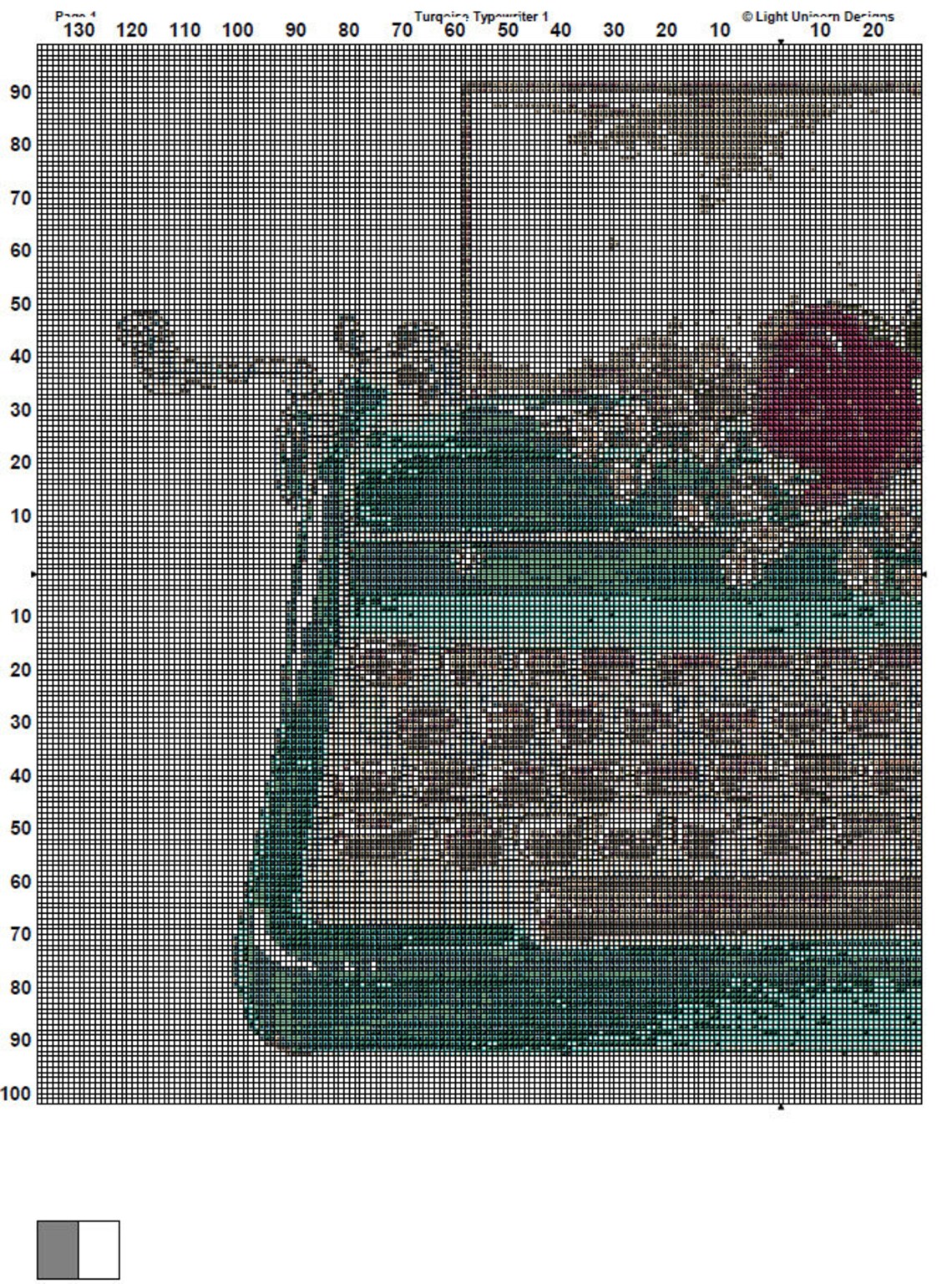 Turquoise Typewriter Cross Stitch Pattern 1 Instant PDF Download ...