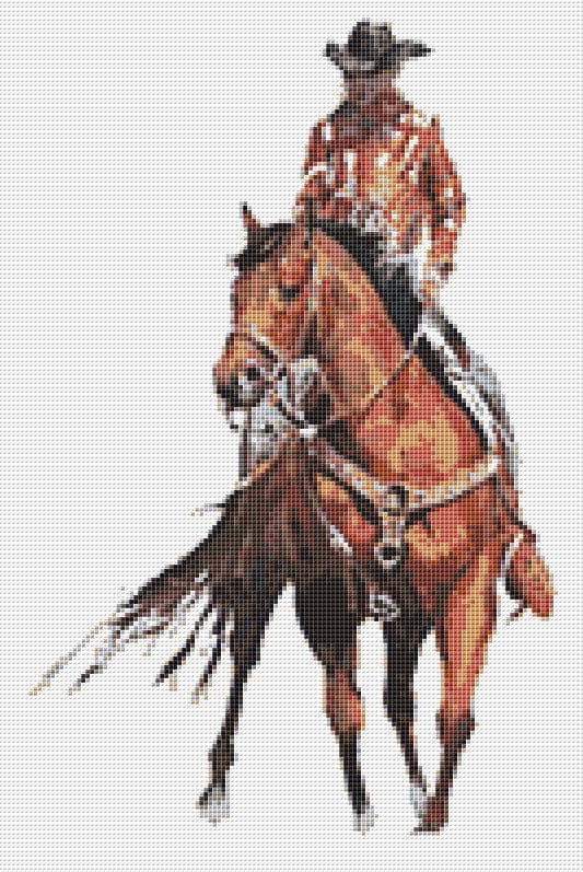 Cowboy Cross Stitch Pattern 1 Instant PDF Download Horse Etsy