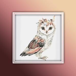 Owl Cross Stitch Pattern 22 Instant Download Instant PDF Download - Baby Owl Watercolor Cross Stitch Pattern - Woodland Animals - Kids Room
