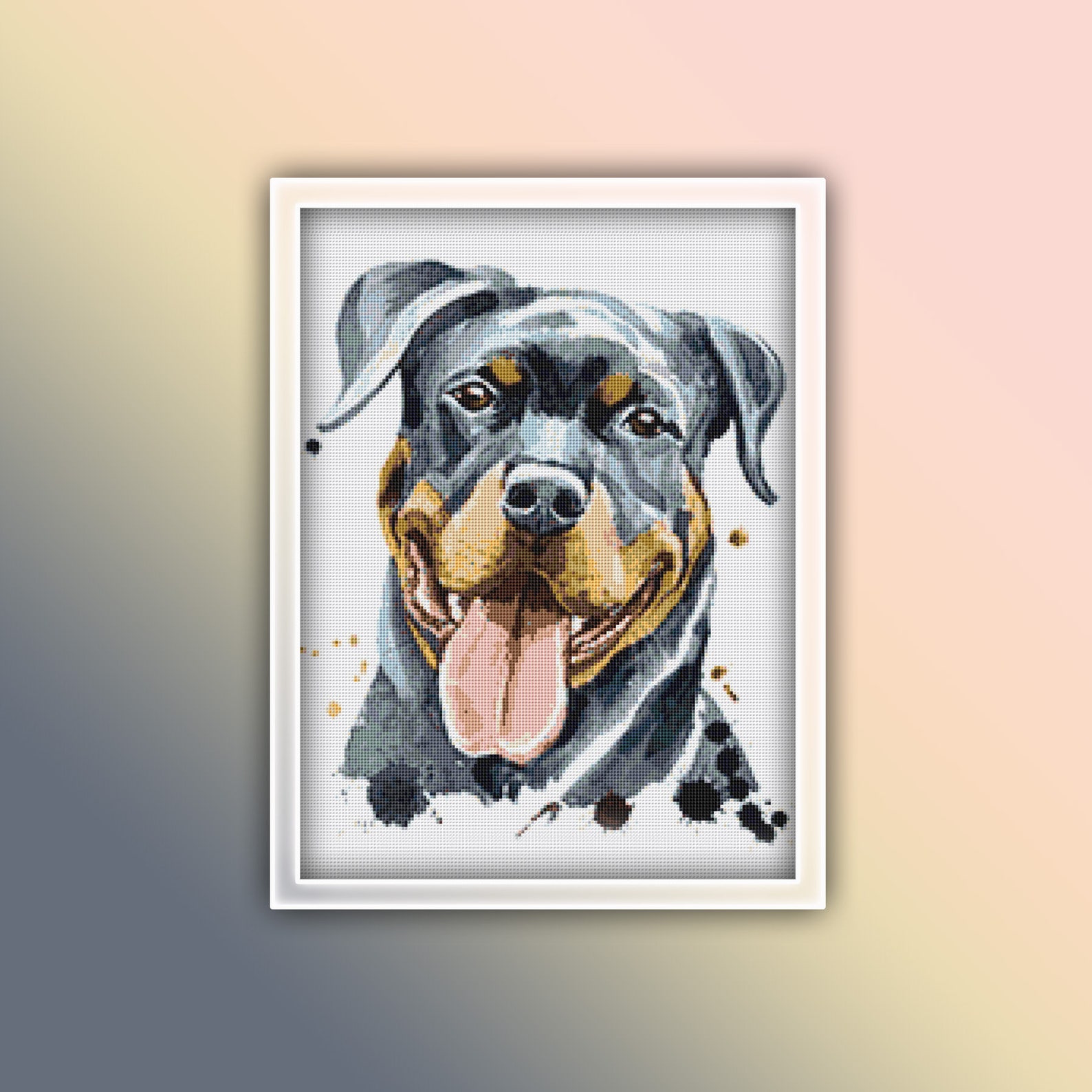 Rottweiler Cross Stitch Pattern 2 Instant PDF Download Dog Etsy