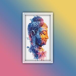 Buddha Kreuzstich Muster 15 Sofortiger Download Instant PDF Download - Buddha Aquarell Kreuzstichmuster