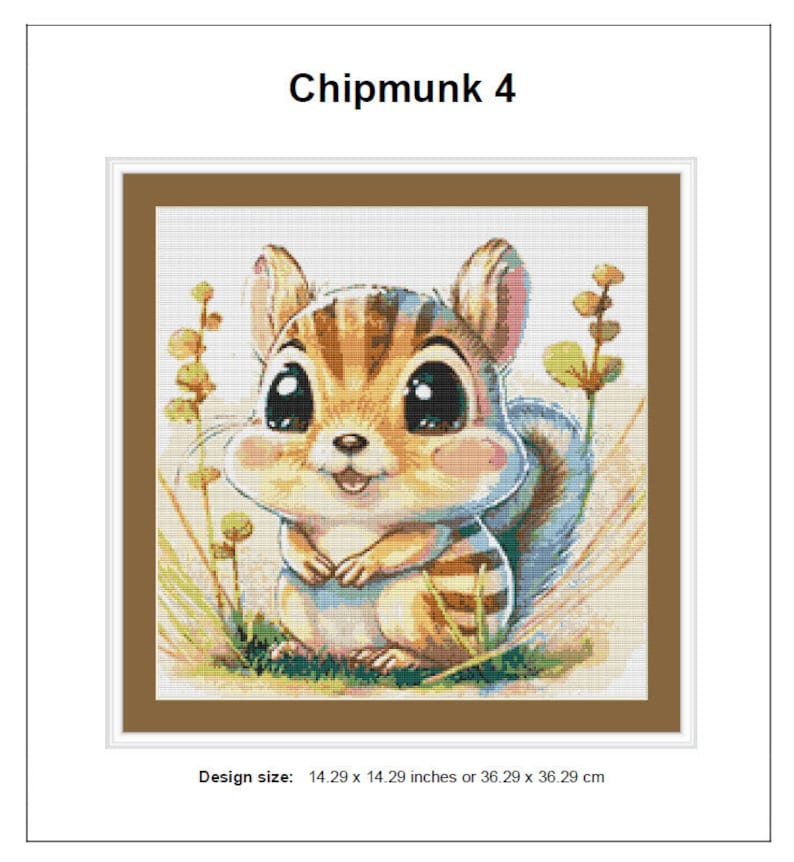 Chipmunk Cross Stitch Pattern 4 Instant PDF Download - Chipmunk ...
