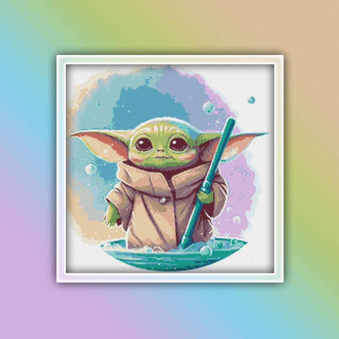 Baby Yoda Cross Stitch Pattern 2 Instant PDF Download Baby Etsy