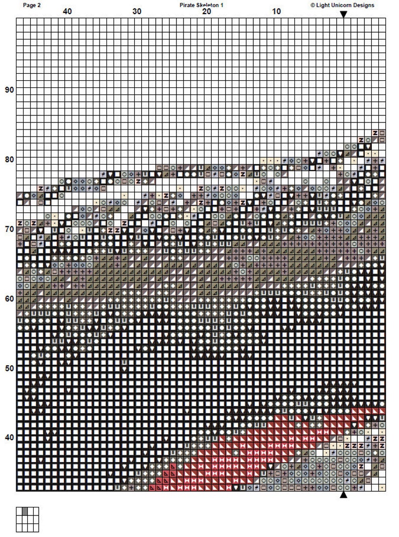 Pirate Skeleton Cross Stitch Pattern 1 Instant PDF Download - Skull ...