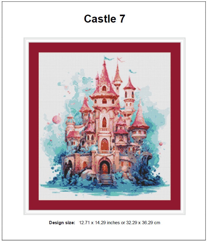 Castle Cross Stitch Pattern 7 Instant PDF Download - Fairy Tale Castle ...
