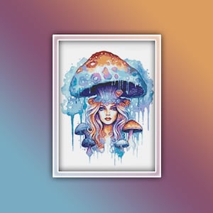 Alice in Wonderland Cross Stitch Pattern 4 Instant PDF Download - Alice Watercolor Cross Stitch Pattern