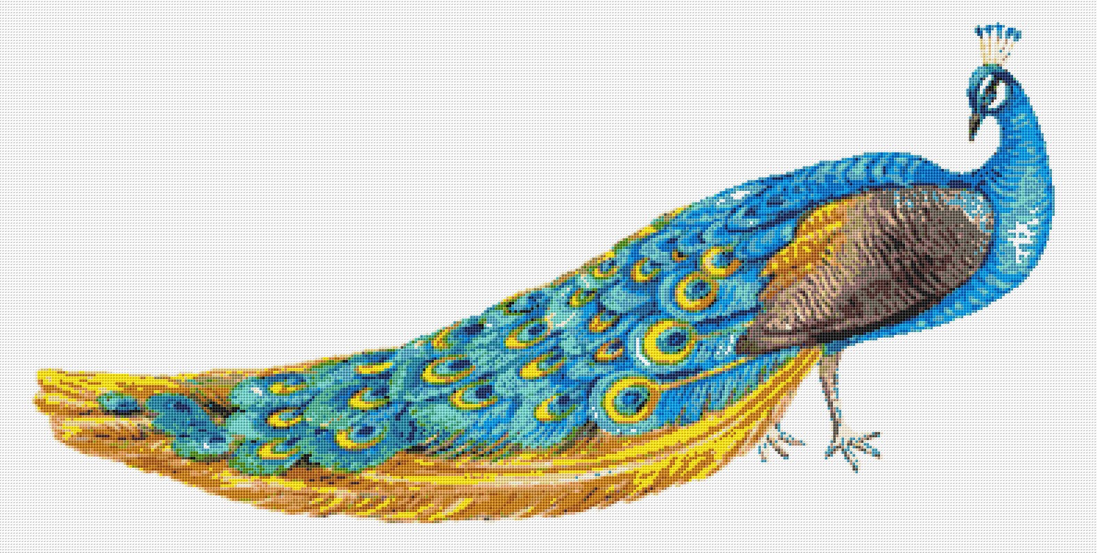 Peacock Cross Stitch Pattern 9 Instant PDF Download Peacock Etsy