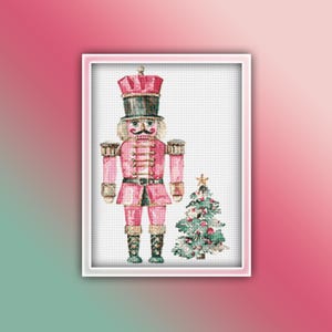 Padrão de ponto cruz quebra-nozes 1 Download instantâneo em PDF - Soldado quebra-nozes em aquarela ponto cruz - Árvore de Natal