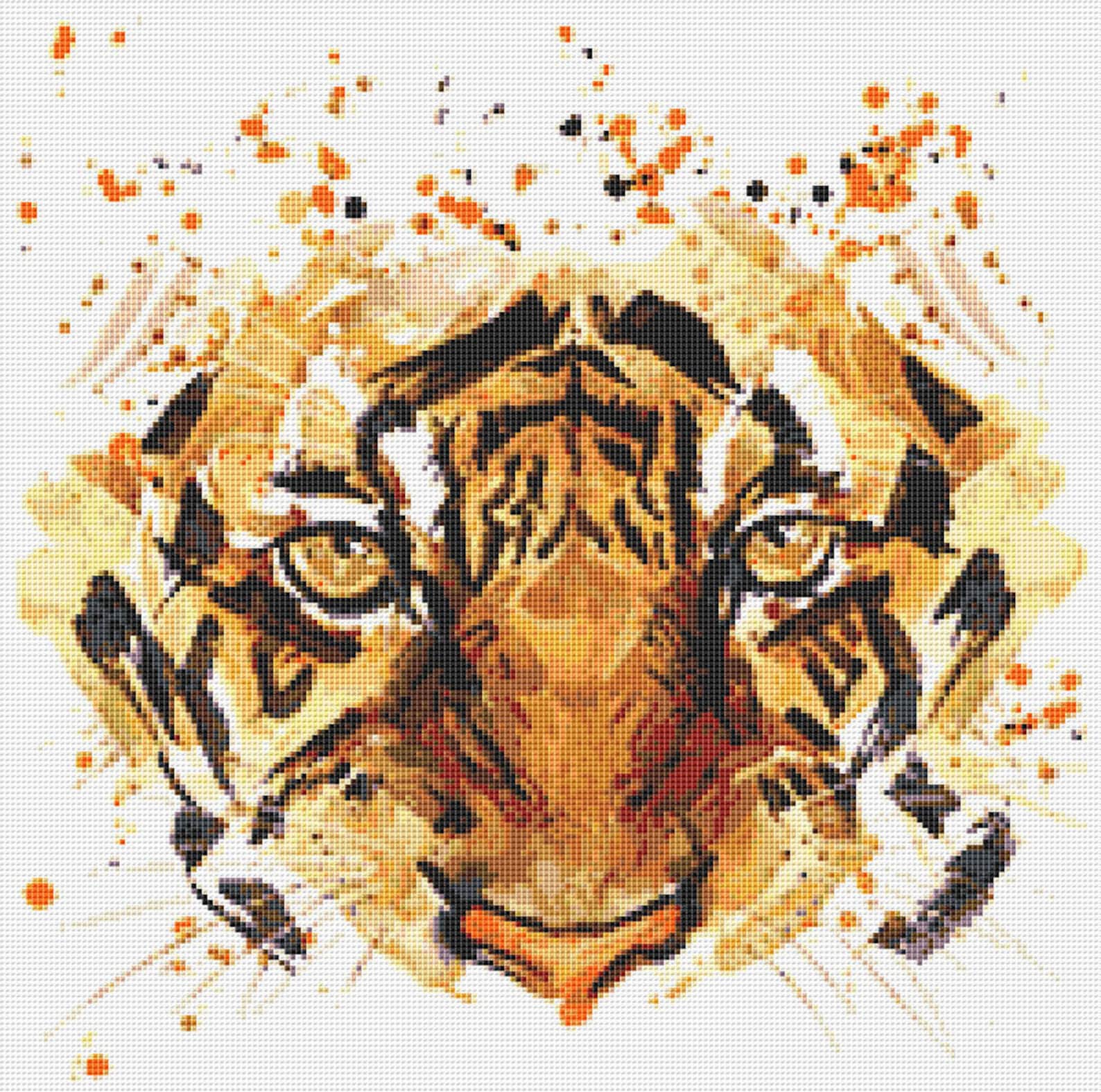 Tiger Cross Stitch Pattern 8 Instant PDF Download Tiger - Etsy UK