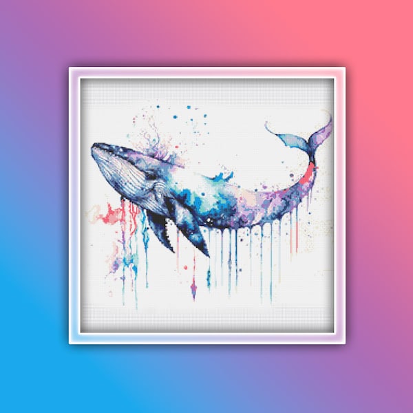 Whale Cross Stitch Pattern 4 Instant Download Instant PDF Download - Blue Whale Cross Stitch Pattern - Fish Cross Stitch Pattern