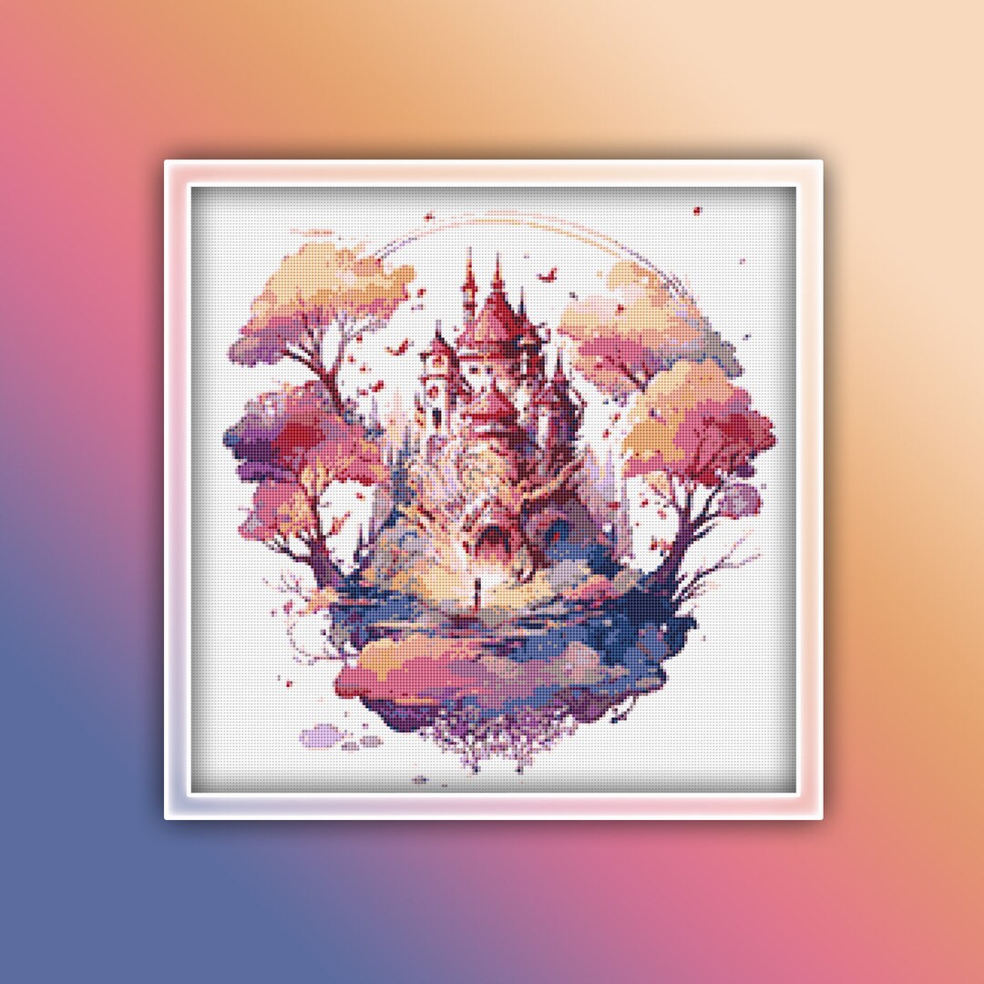 Castle Cross Stitch Pattern 2 Instant PDF Download - Fairy Tale Castle ...