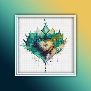 Heart Chakra Cross Stitch Pattern 1 Instant Download Instant PDF Download - Anahata Chakra Cross Stitch Pattern - Chakra Energy System