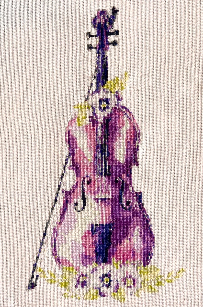 Violin Cross Stitch Pattern 1 Instant PDF Download Violin Etsy