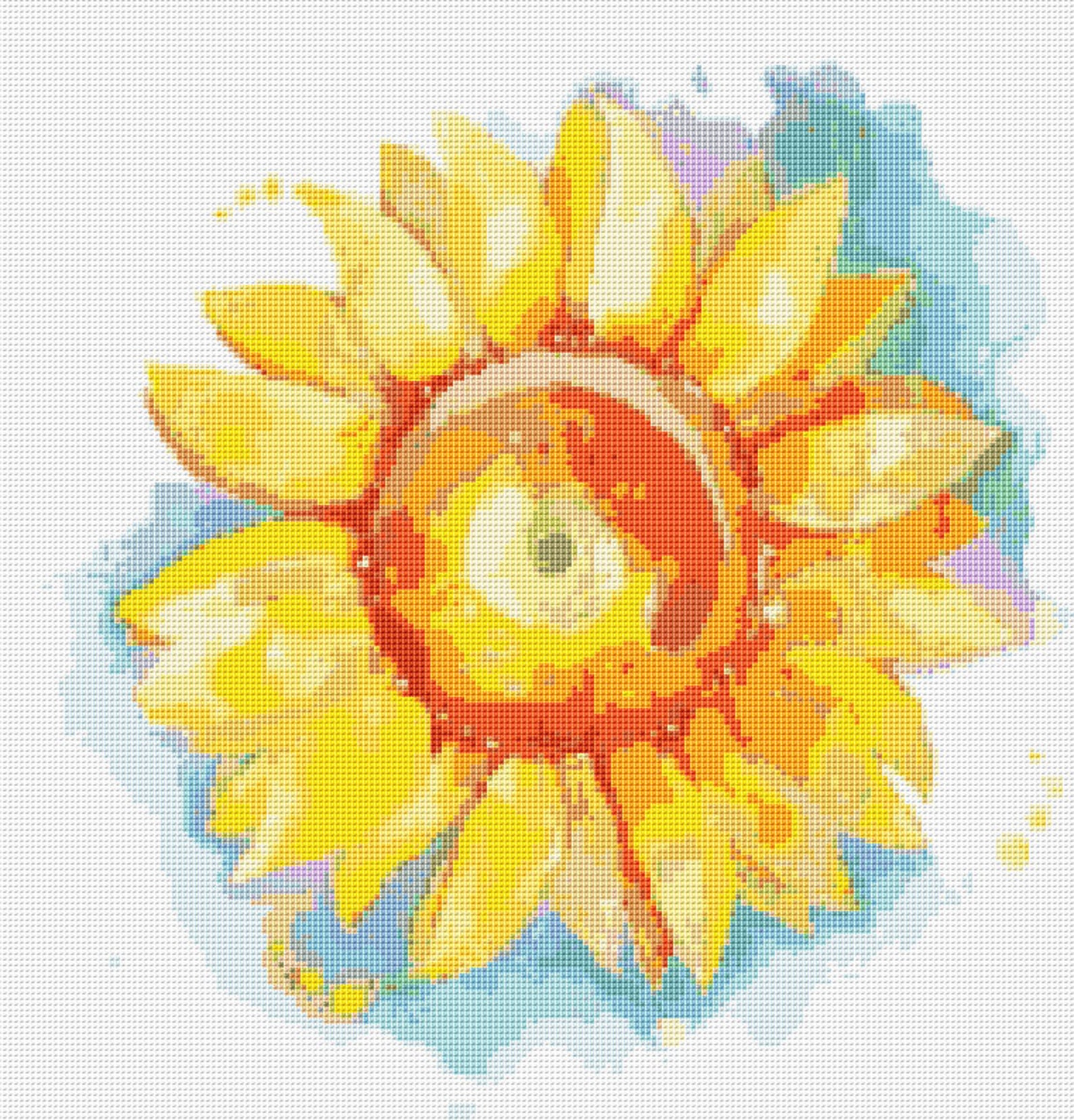 Sunflower Cross Stitch Pattern 2 Close up Instant PDF Download Etsy