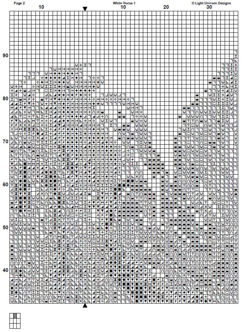White Horse Cross Stitch Pattern 1 Instant PDF Download - Horse ...