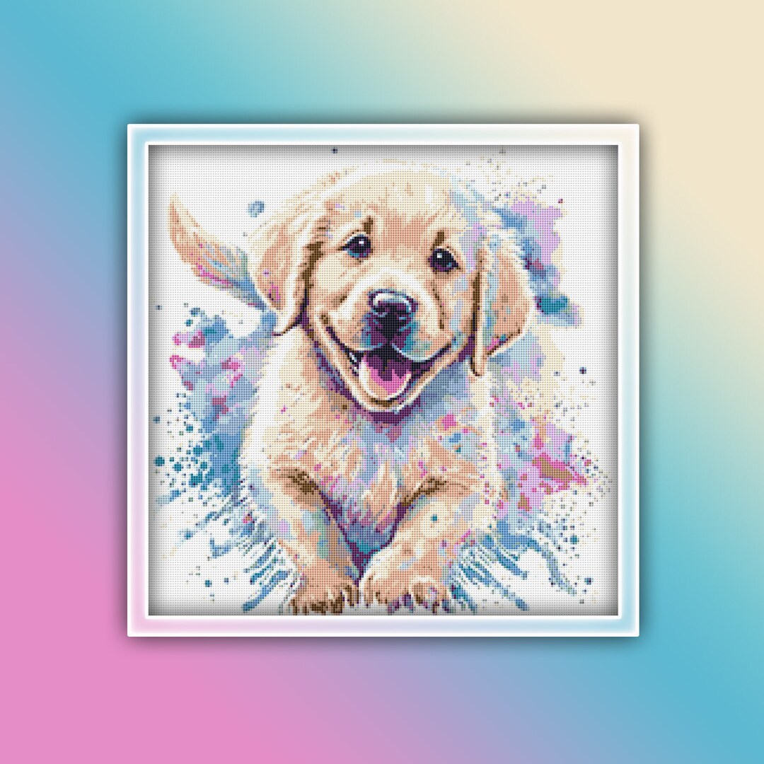 Golden Retriever Cross Stitch Pattern 11 Instant PDF Download Golden