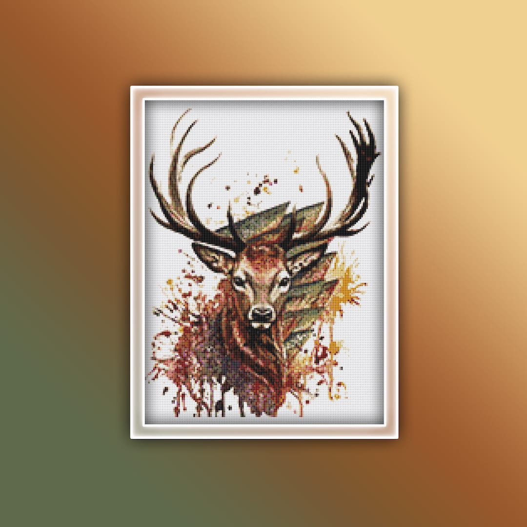 Deer Cross Stitch Pattern 16 Instant PDF Download - Deer Watercolor ...