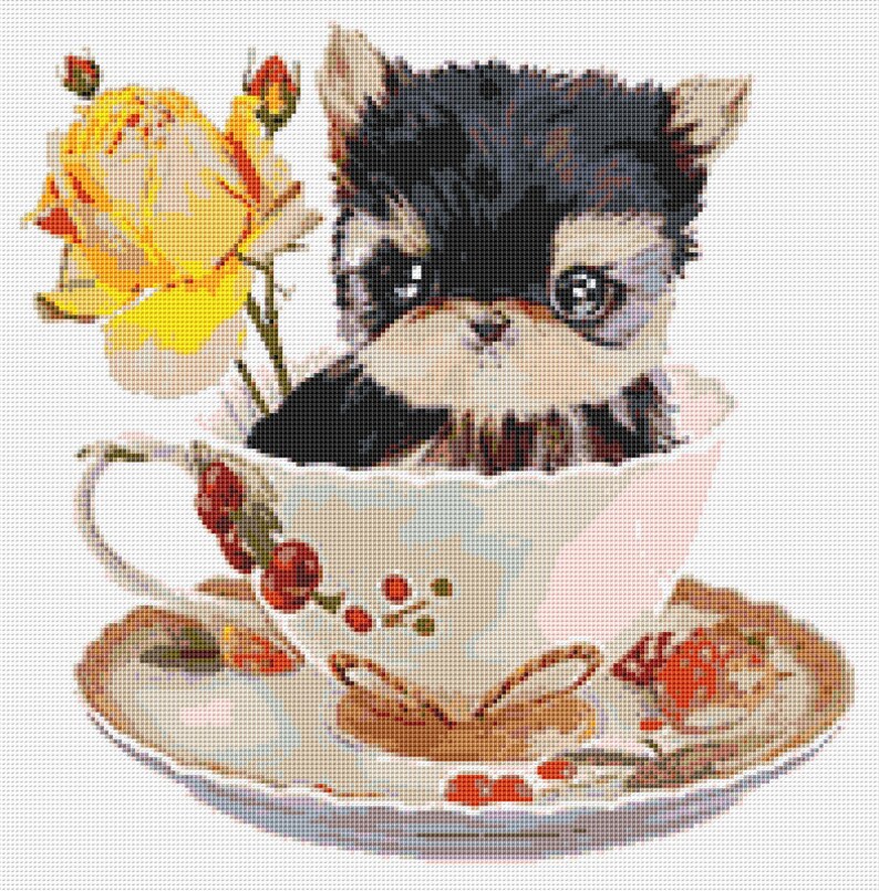 Yorkshire Puppy Cross Stitch Pattern Instant PDF Download Etsy