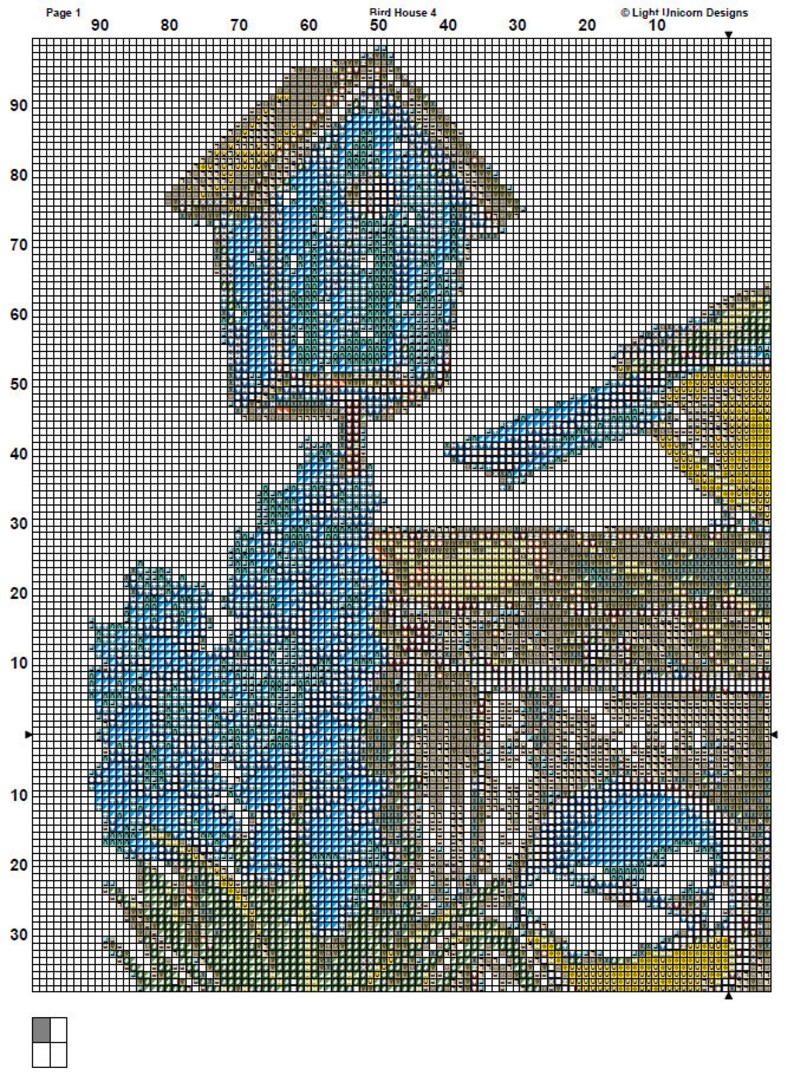 Bird House Cross Stitch Pattern 4 Instant PDF Download Birds - Etsy