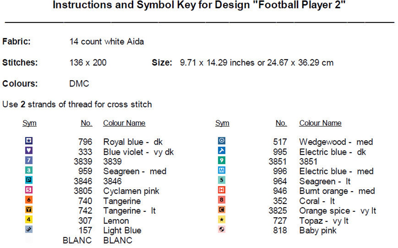 Football Player Cross Stitch Pattern 2 Instant Download Etsy Touchdowns tailgates