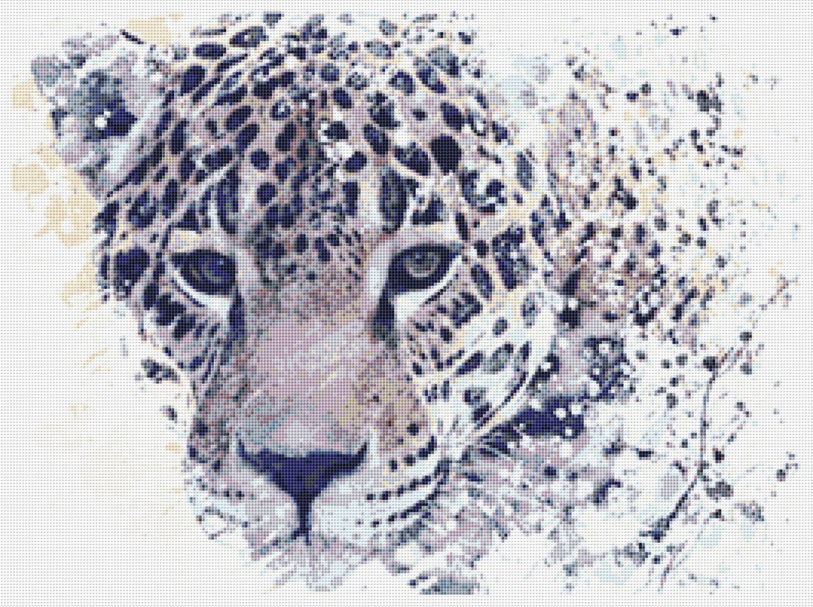 Leopard Cross Stitch Pattern 9 Instant PDF Download Leopard Etsy